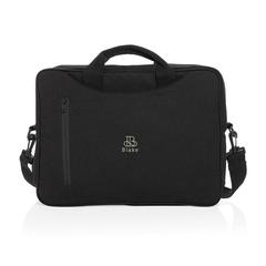 Vue Sacoche ordinateur 15,4'' en coton recyclé AWARE™ Laluka de couleur noir| Krokrodeal