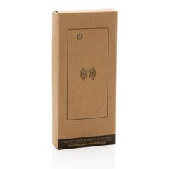 Vue Powerbank 8000 mAh avec induction 5W en bambou de couleur marron| Krokrodeal