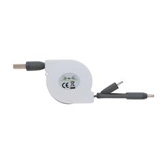 Vue Câble rétractable 3 en 1 de couleur blanc| Krokrodeal