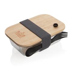 Vue Boîte repas en verre avec couvercle en bambou de couleur translucide| Krokrodeal
