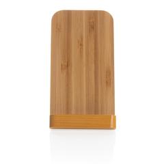 Vue Support téléphone à induction 5W en bambou FSC de couleur marron| Krokrodeal