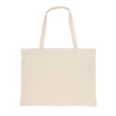 Vue Sac shopping en coton recyclée 145 gr Impact AWARE™ de couleur blanc| Krokrodeal