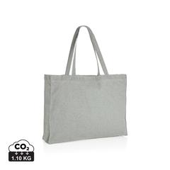 Vue Sac shopping en coton recyclée 145 gr Impact AWARE™ de couleur gris| Krokrodeal