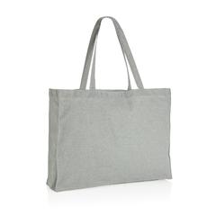 Vue Sac shopping en coton recyclée 145 gr Impact AWARE™ de couleur gris| Krokrodeal