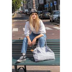Vue Sac shopping en coton recyclée 145 gr Impact AWARE™ de couleur gris| Krokrodeal