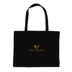 Vue Sac shopping en coton recyclée 145 gr Impact AWARE™ de couleur noir| Krokrodeal
