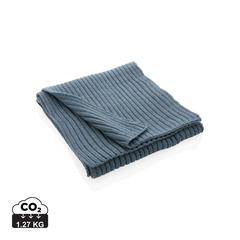 Vue Écharpe tricotée 180x25cm Impact AWARE™ Polylana® de couleur bleu| Krokrodeal