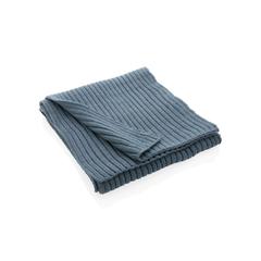 Vue Écharpe tricotée 180x25cm Impact AWARE™ Polylana® de couleur bleu| Krokrodeal