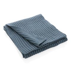 Vue Écharpe tricotée 180x25cm Impact AWARE™ Polylana® de couleur bleu| Krokrodeal