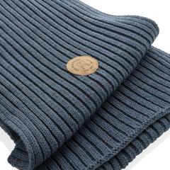 Vue Écharpe tricotée 180x25cm Impact AWARE™ Polylana® de couleur bleu| Krokrodeal