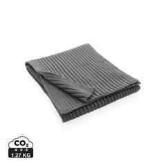 Vue Écharpe tricotée 180x25cm Impact AWARE™ Polylana® de couleur gris| Krokrodeal