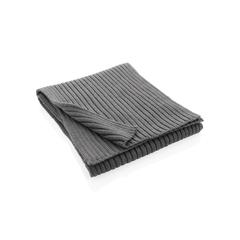 Vue Écharpe tricotée 180x25cm Impact AWARE™ Polylana® de couleur gris| Krokrodeal
