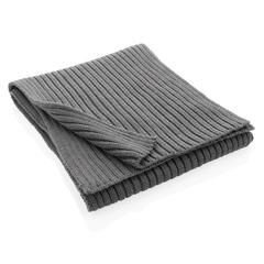Vue Écharpe tricotée 180x25cm Impact AWARE™ Polylana® de couleur gris| Krokrodeal