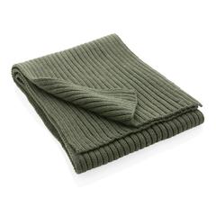 Vue Écharpe tricotée 180x25cm Impact AWARE™ Polylana® de couleur vert| Krokrodeal