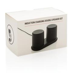 Vue Double enceinte à charge sans fil de couleur noir| Krokrodeal