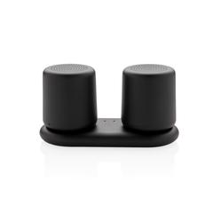 Vue Double enceinte à charge sans fil de couleur noir| Krokrodeal