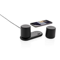 Vue Double enceinte à charge sans fil de couleur noir| Krokrodeal