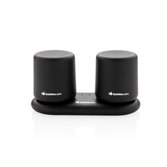 Vue Double enceinte à charge sans fil de couleur noir| Krokrodeal