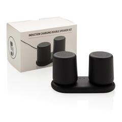 Vue Double enceinte à charge sans fil de couleur noir| Krokrodeal