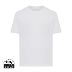 Vue T-shirt coupe boxy en coton recyclé Iqoniq Teide de couleur blanc| Krokrodeal