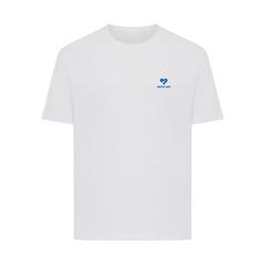 Vue T-shirt coupe boxy en coton recyclé Iqoniq Teide de couleur blanc| Krokrodeal
