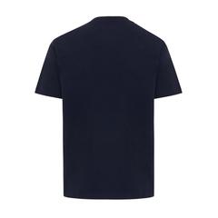 Vue T-shirt coupe boxy en coton recyclé Iqoniq Teide de couleur bleu| Krokrodeal