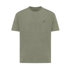 Vue T-shirt coupe boxy en coton recyclé Iqoniq Teide de couleur vert| Krokrodeal