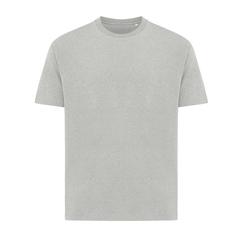 Vue T-shirt coupe boxy en coton recyclé Iqoniq Teide de couleur gris| Krokrodeal