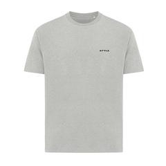Vue T-shirt coupe boxy en coton recyclé Iqoniq Teide de couleur gris| Krokrodeal