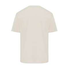 Vue T-shirt coupe boxy en coton recyclé Iqoniq Teide de couleur beige| Krokrodeal