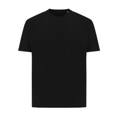 Vue T-shirt coupe boxy en coton recyclé Iqoniq Teide de couleur noir| Krokrodeal