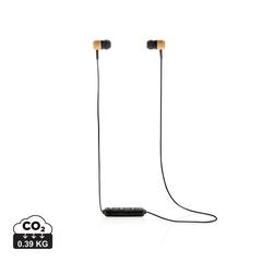 Vue Ecouteurs sans fil en bambou de couleur marron| Krokrodeal