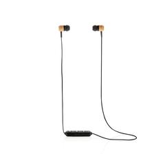 Vue Ecouteurs sans fil en bambou de couleur marron| Krokrodeal