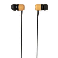 Vue Ecouteurs sans fil en bambou de couleur marron| Krokrodeal