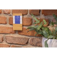 Vue Station météo en bambou FSC® et plastique recyclé RCS Utah de couleur marron| Krokrodeal
