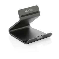 Vue Support pour tablette et téléphone en aluminium recyclé RCS de couleur gris| Krokrodeal