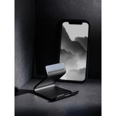 Vue Support pour tablette et téléphone en aluminium recyclé RCS de couleur gris| Krokrodeal