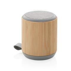 Vue Enceinte sans fil 3W en bambou et tissu de couleur marron| Krokrodeal
