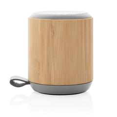 Vue Enceinte sans fil 3W en bambou et tissu de couleur marron| Krokrodeal