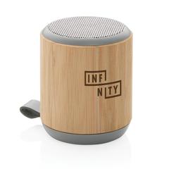 Vue Enceinte sans fil 3W en bambou et tissu de couleur marron| Krokrodeal