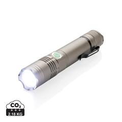Vue Lampe torche 3W rechargeable de couleur gris| Krokrodeal