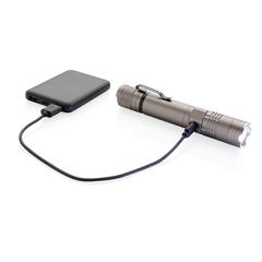 Vue Lampe torche 3W rechargeable de couleur gris| Krokrodeal