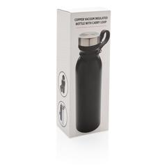Vue Bouteille en cuivre avec dragonne de couleur noir| Krokrodeal