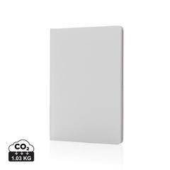 Vue Carnet A5 à couverture rigide en papier de pierre IMPACT de couleur blanc| Krokrodeal