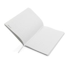 Vue Carnet A5 à couverture rigide en papier de pierre IMPACT de couleur blanc| Krokrodeal