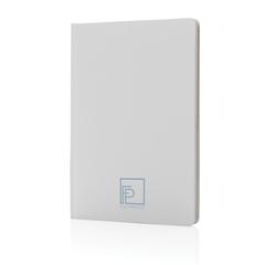 Vue Carnet A5 à couverture rigide en papier de pierre IMPACT de couleur blanc| Krokrodeal