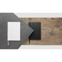 Vue Carnet A5 à couverture rigide en papier de pierre IMPACT de couleur blanc| Krokrodeal