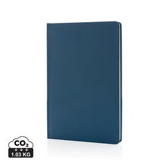 Vue Carnet A5 à couverture rigide en papier de pierre IMPACT de couleur bleu| Krokrodeal