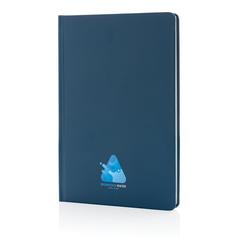 Vue Carnet A5 à couverture rigide en papier de pierre IMPACT de couleur bleu| Krokrodeal