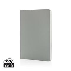Vue Carnet A5 à couverture rigide en papier de pierre IMPACT de couleur gris| Krokrodeal